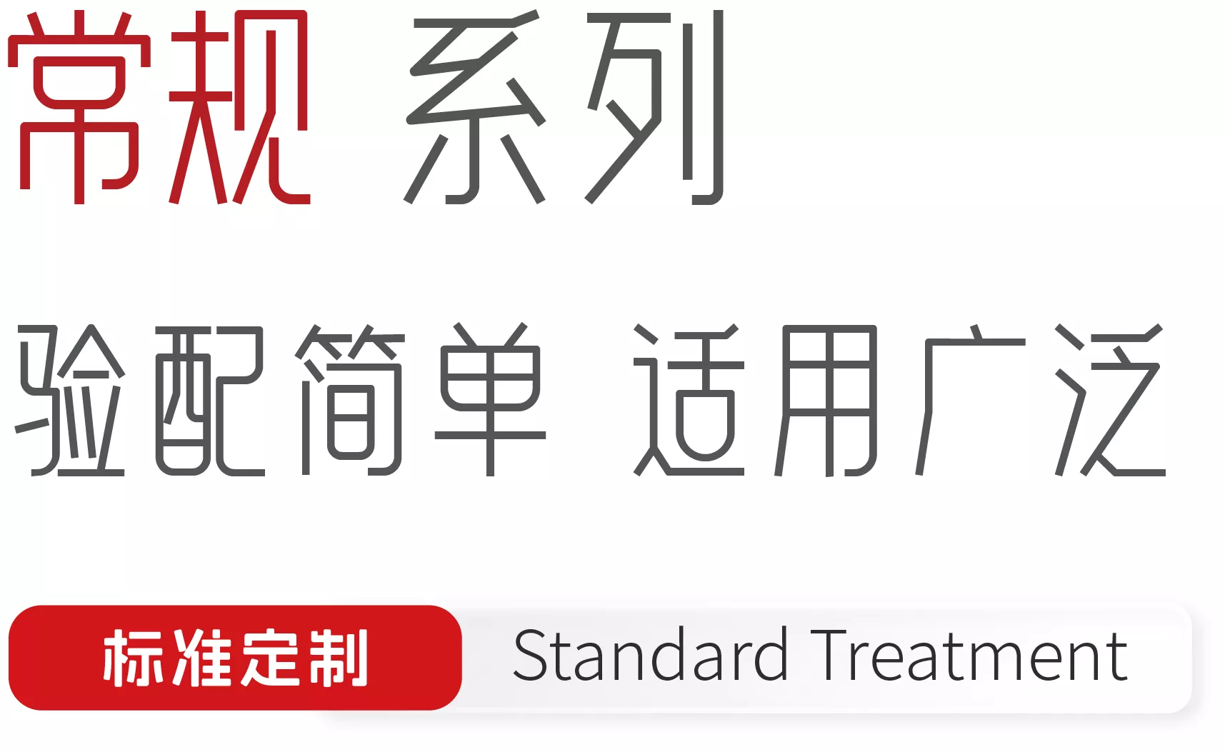 常规系列验配简单适用广泛
标准定制
Standard Treatment